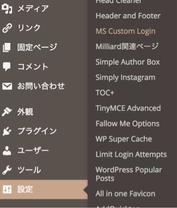 MS Custom loginメニュー
