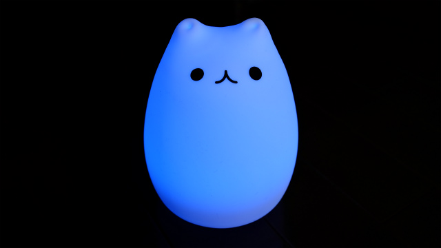 猫型LED濃い青