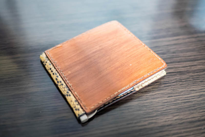 １年経過した柿渋コードバン